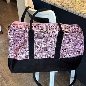 Victoria's Secret Pink and Black Travel Bag